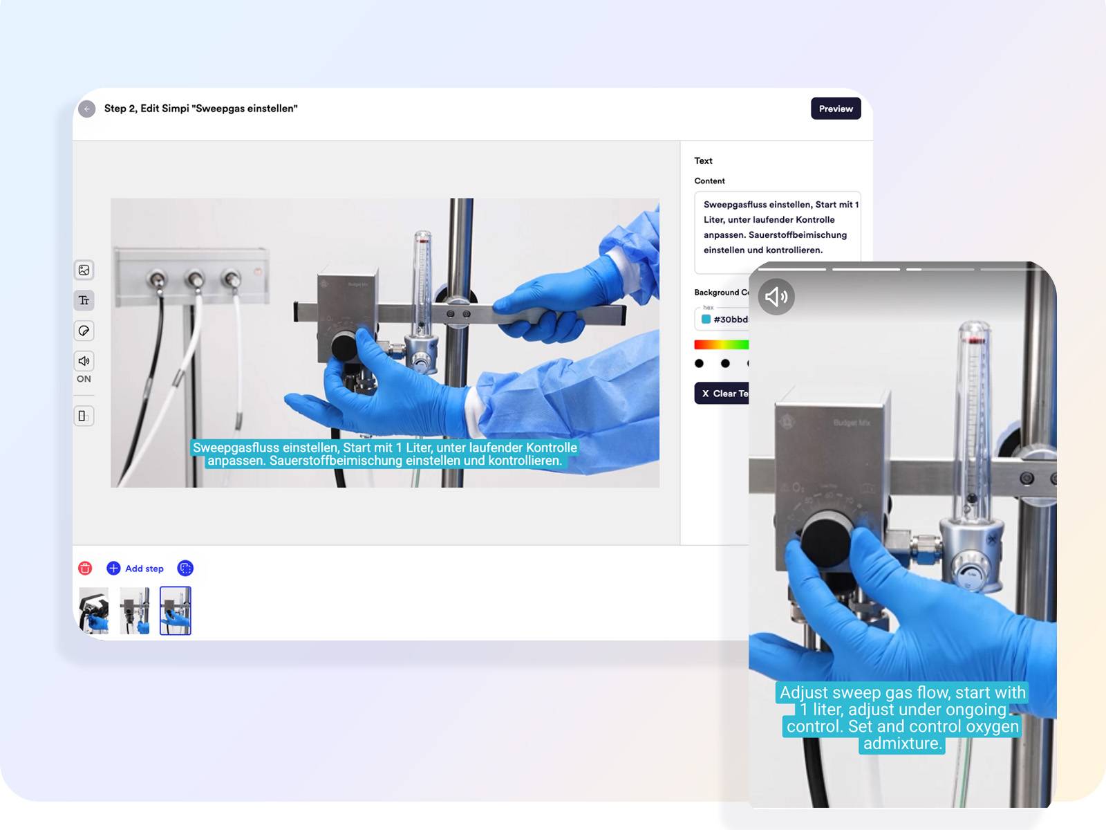 Medical professional using a medical device in a clinical setting